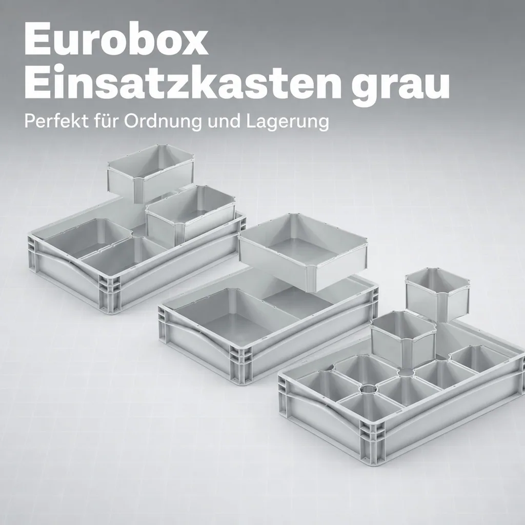 Eurobox Einsatzkasten grau 1/4 gekreuzt