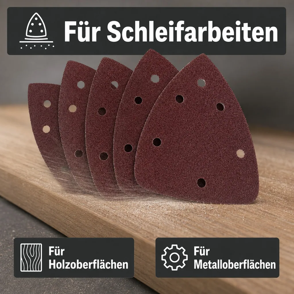 Schleifdreiecke, Korn 80, 140 x 140 x 8 mm, 5 Stück