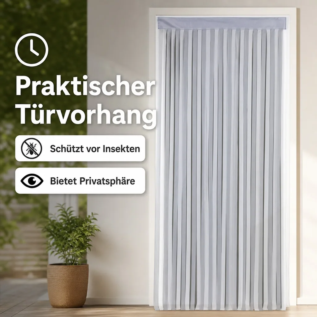 Türvorhang grau-weiß