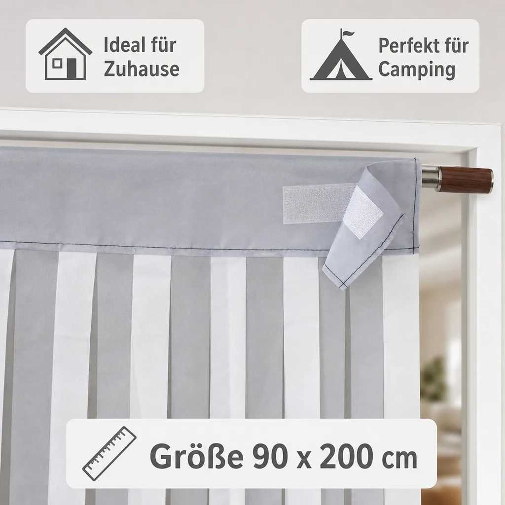 Türvorhang grau-weiß