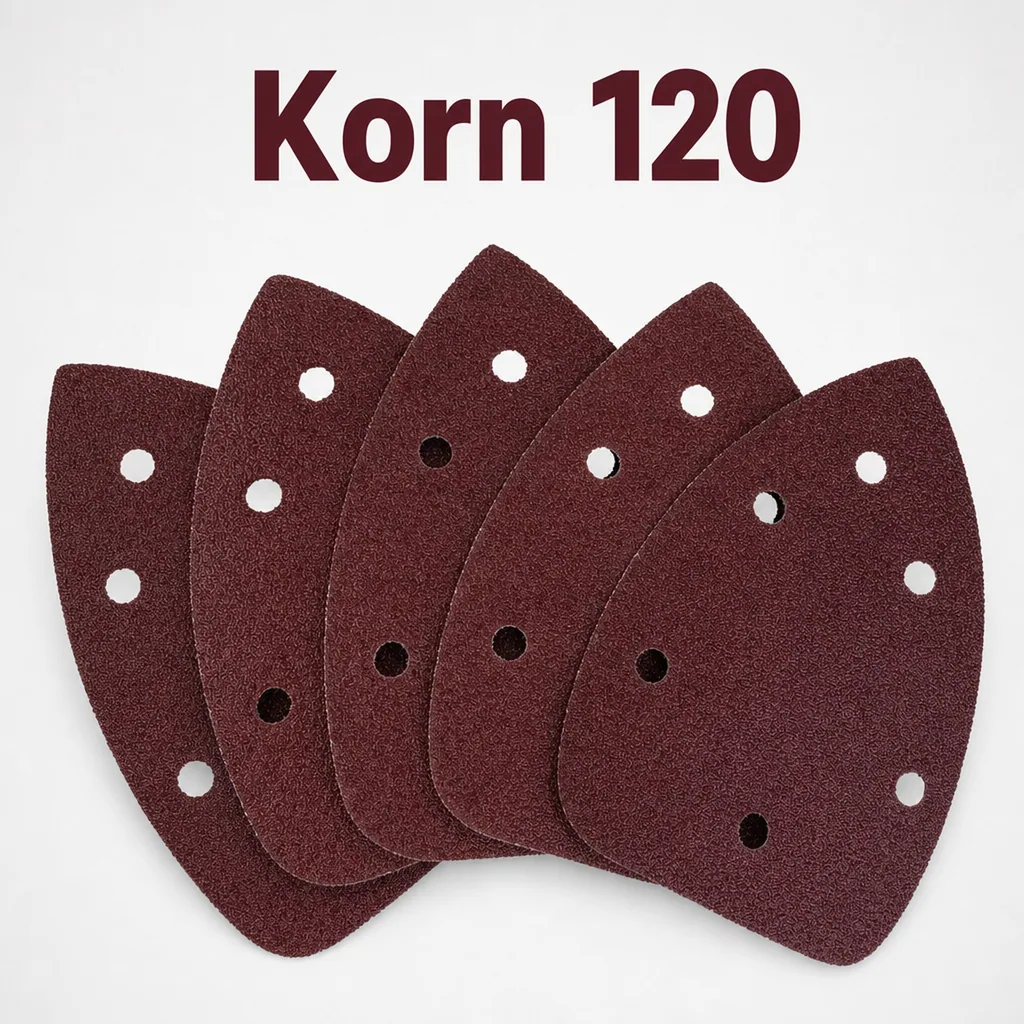 Schleifdreiecke, Korn 120, 140 x 140 x 8 mm, 5 Stück