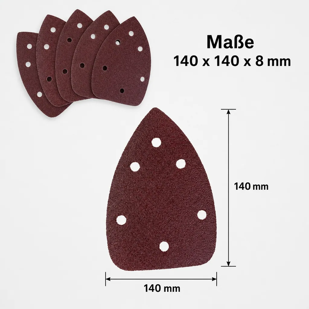 Schleifdreiecke, Korn 120, 140 x 140 x 8 mm, 5 Stück