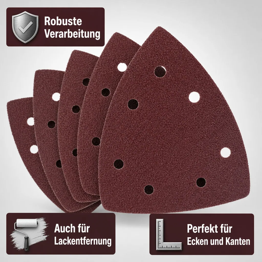 Schleifdreiecke, Korn 60, 140 x 140 x 8 mm, 5 Stück