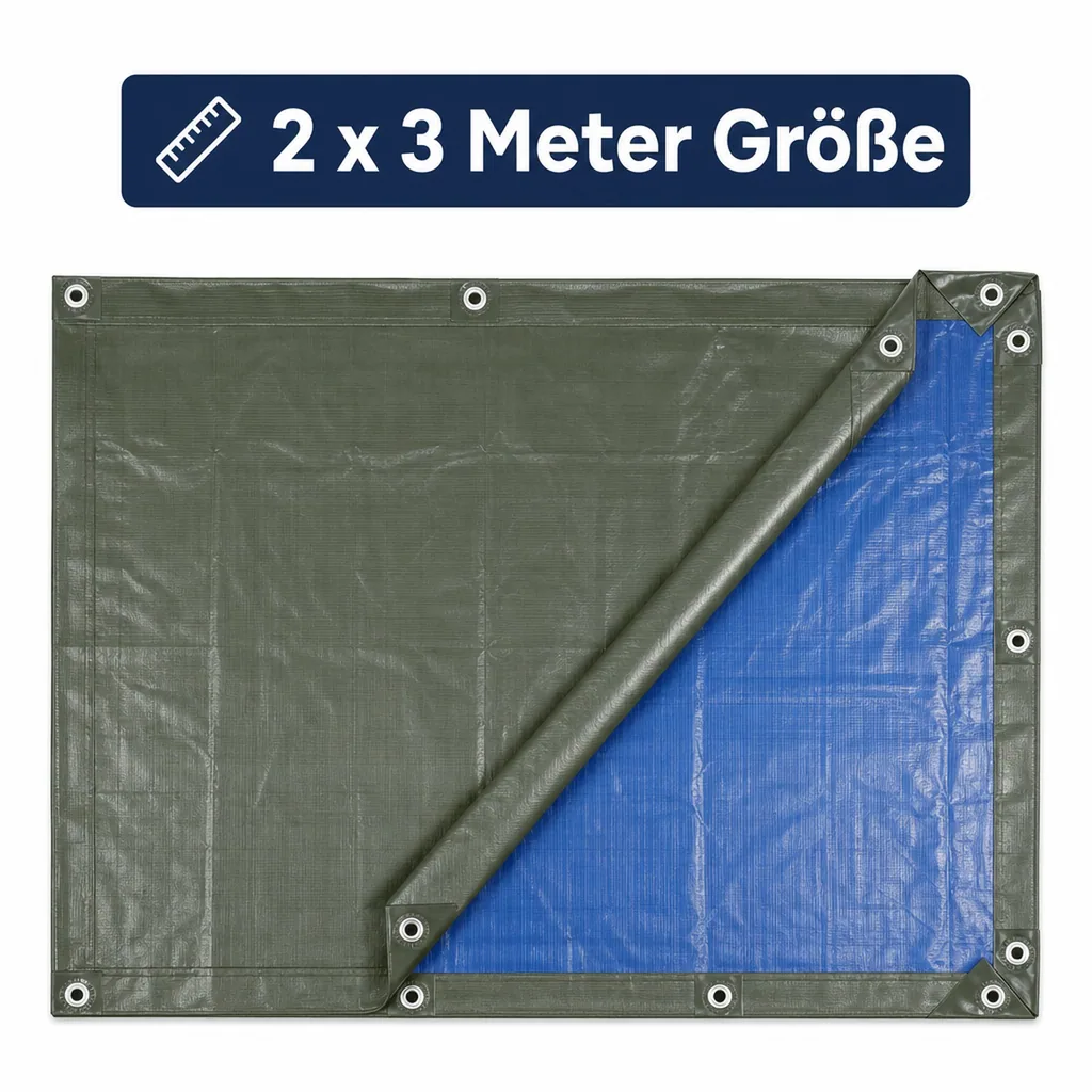 Abdeckplane, grün/blau, super stark 250 g/ m²,2 x 3 m