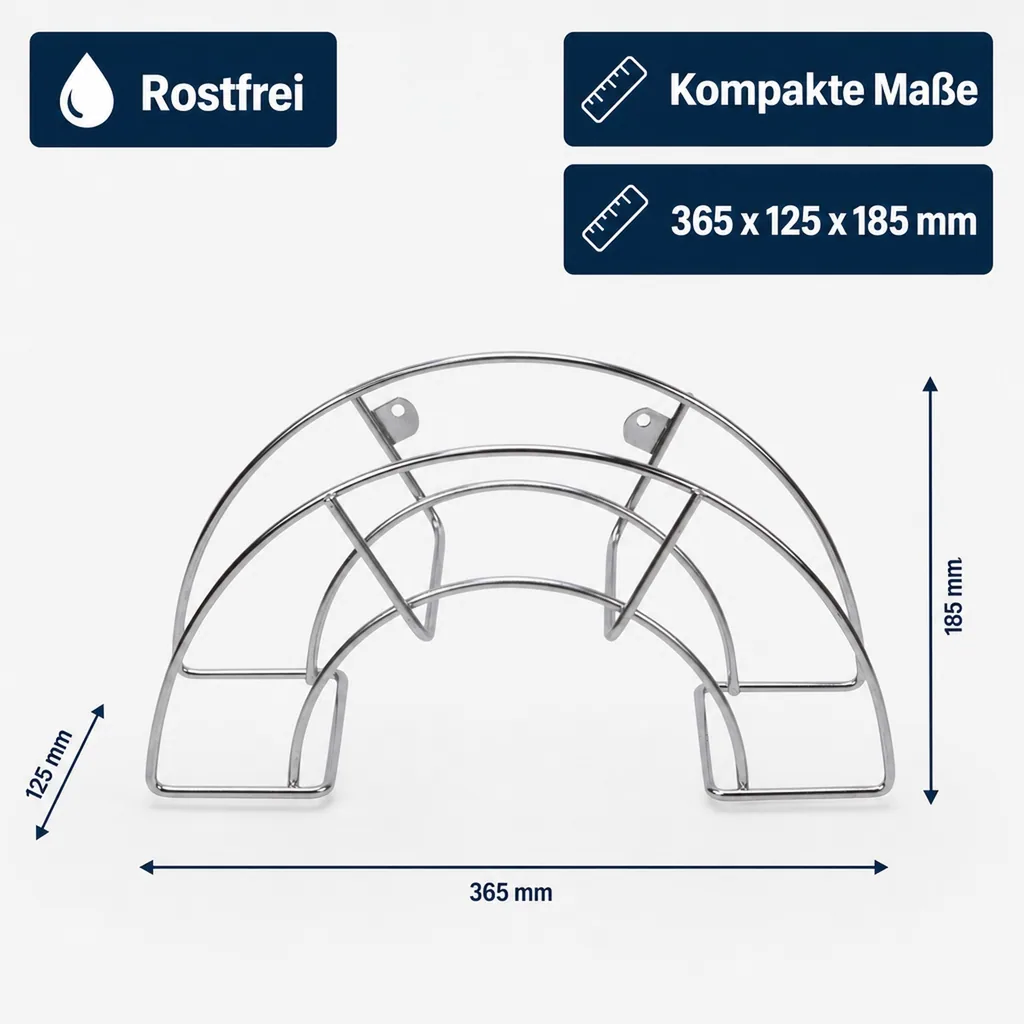 Schlauchhalter, 365 x 125 x 185 mm für 25 m 1/2" Schlauch
