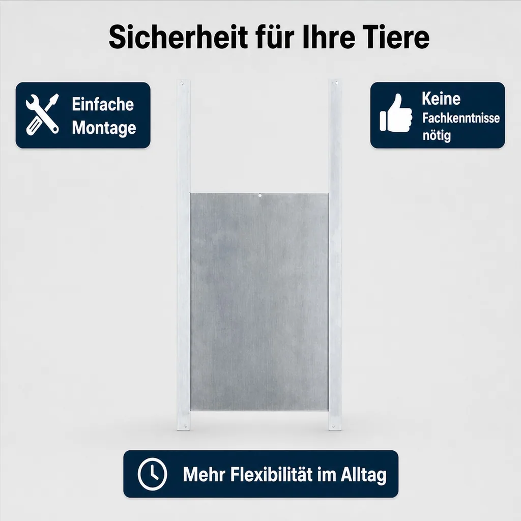 Hühner Schiebetür 30 x 40 cm, Alu, Komplettmontage- Set