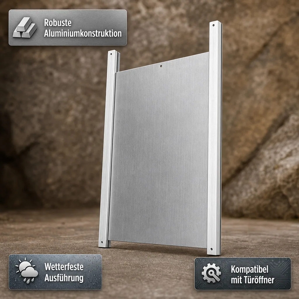 Hühner Schiebetür 30 x 40 cm, Alu, Komplettmontage- Set