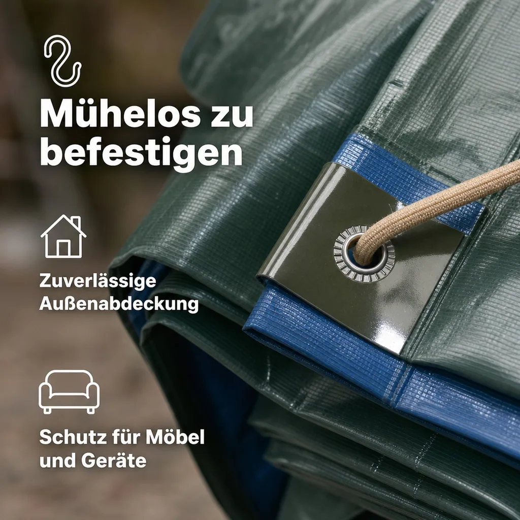 Abdeckplane, grün/blau, extrem stark 150 g/ m²,3 x 4 m