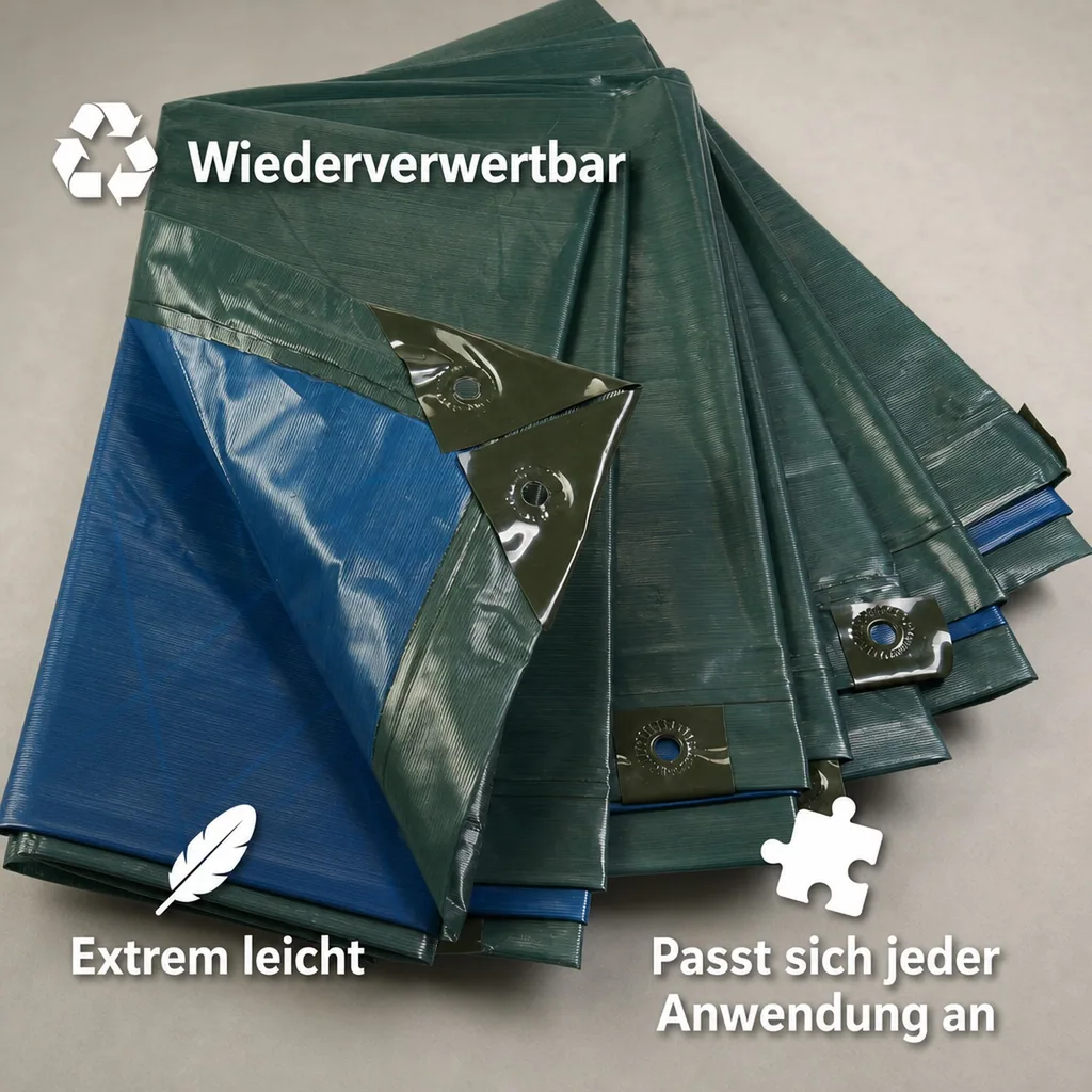 Abdeckplane, grün/blau, extrem stark 150 g/ m²,3 x 4 m
