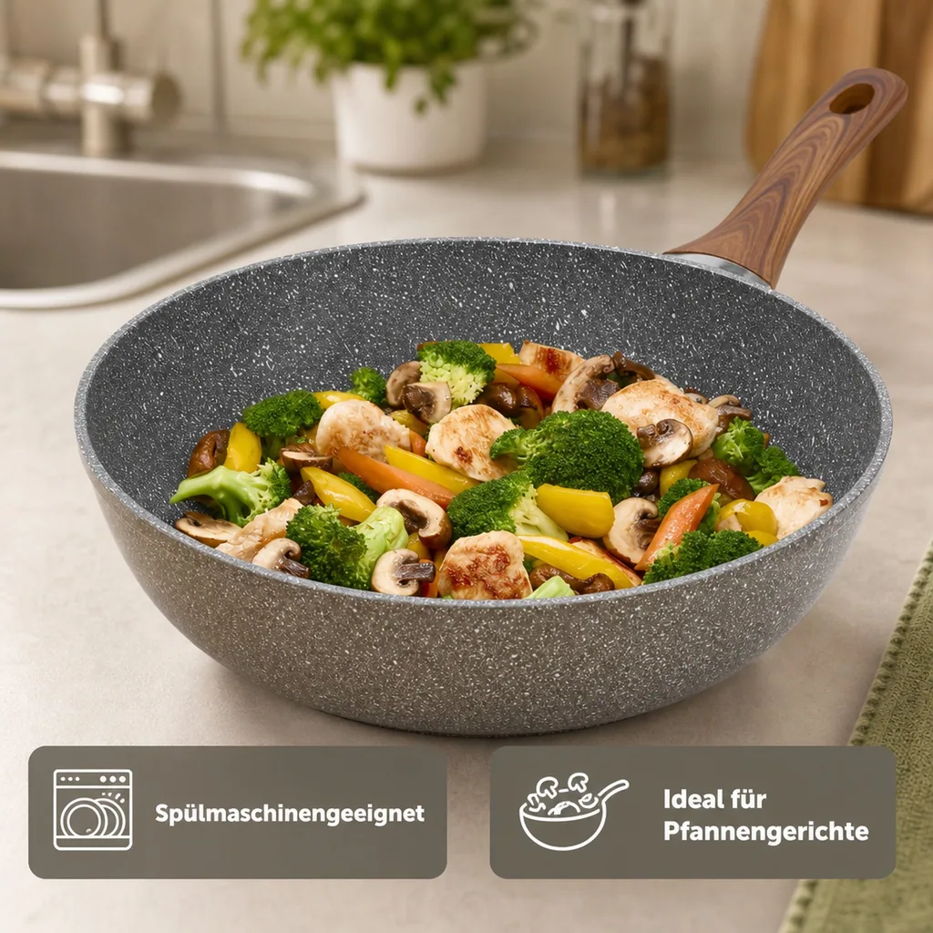 Aluminiumpfanne "Nevada" tief 28 cm (1 x geschmiedete Jumbo-Aluminiumpfanne)