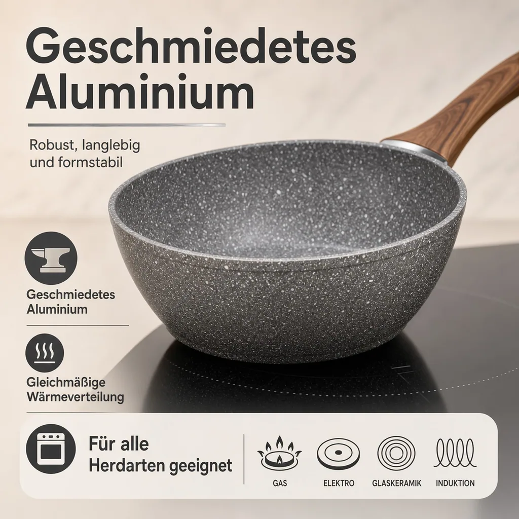 Aluminiumpfanne „Nevada“ tief 28 cm (1 x geschmiedete Jumbo-Aluminiumpfanne)