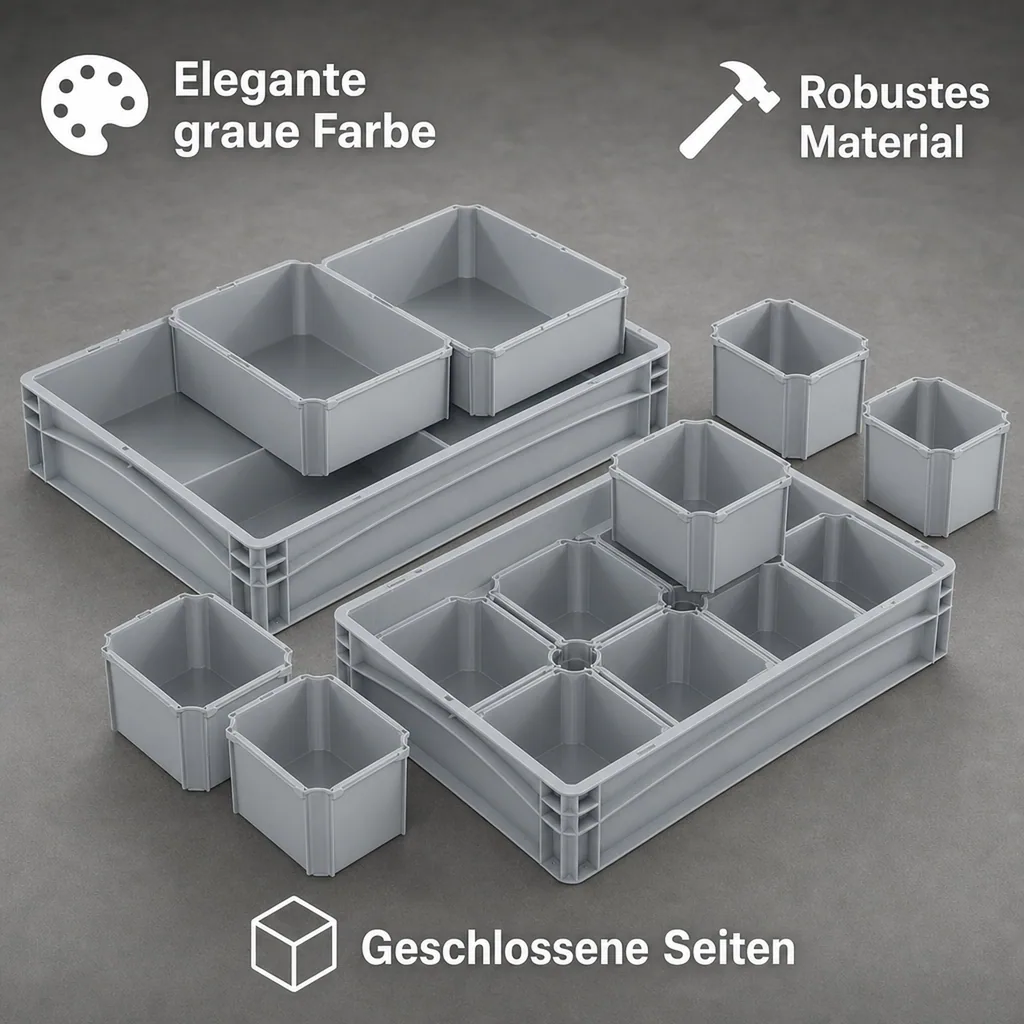 Eurobox Einsatzkasten grau 1/8