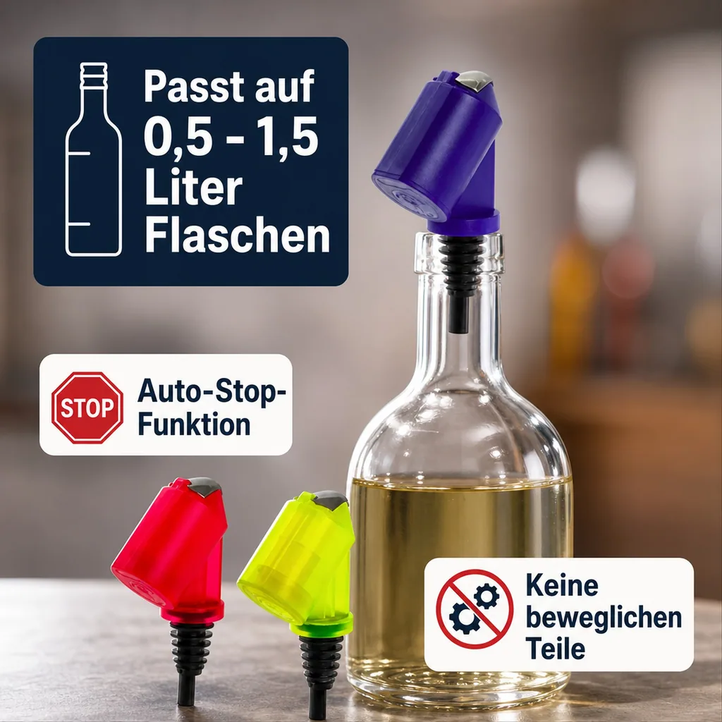 Flaschenportionierer, Ausgießer - Bottle Master 3000, rot, gelb, blau für 0,5 - 1,5 Liter Flaschen, Farbe Bottle Master 3000: rot