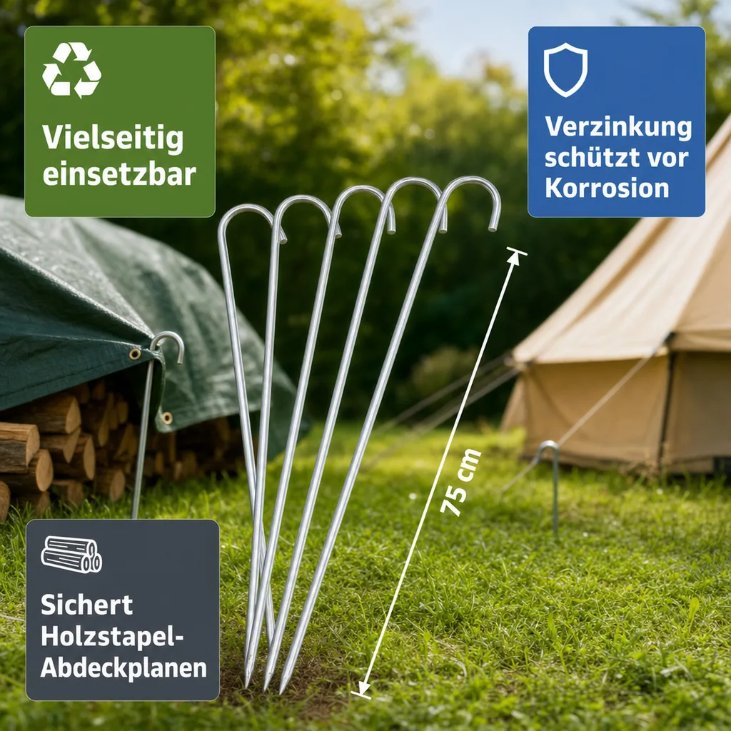 Bodenanker XXL Metall 75 cm