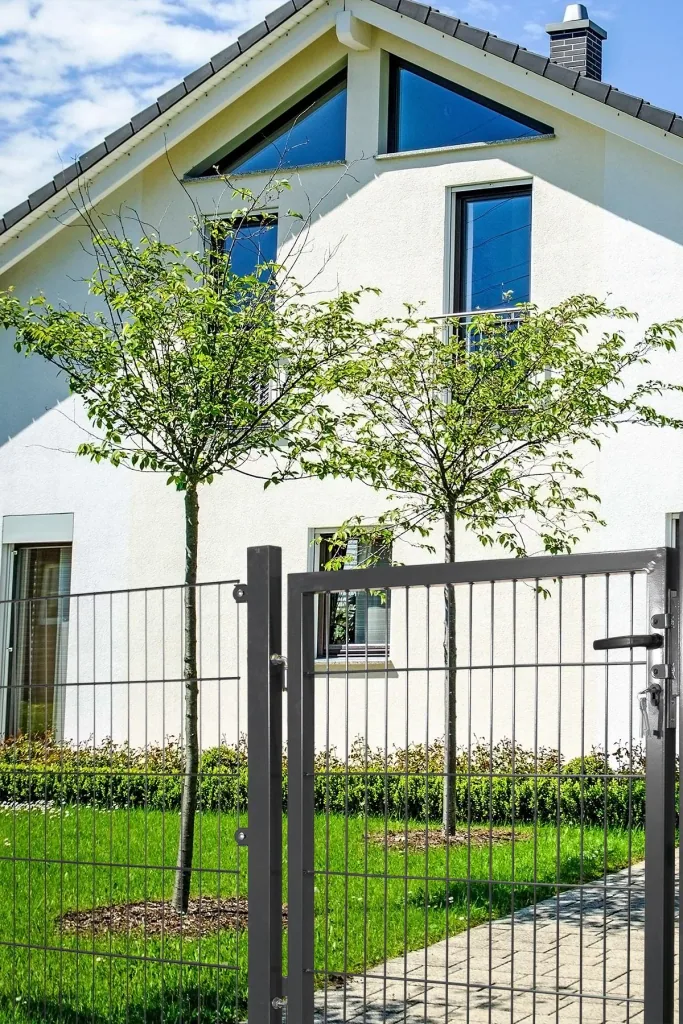 Gartentor für Doppelstabmatte anthrazit, einflügelig - 100 cm hoch - 100 cm breit