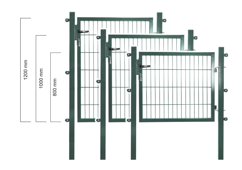 Gartentor für Doppelstabmatte grün, einflügelig - 100 cm hoch - 100 cm breit