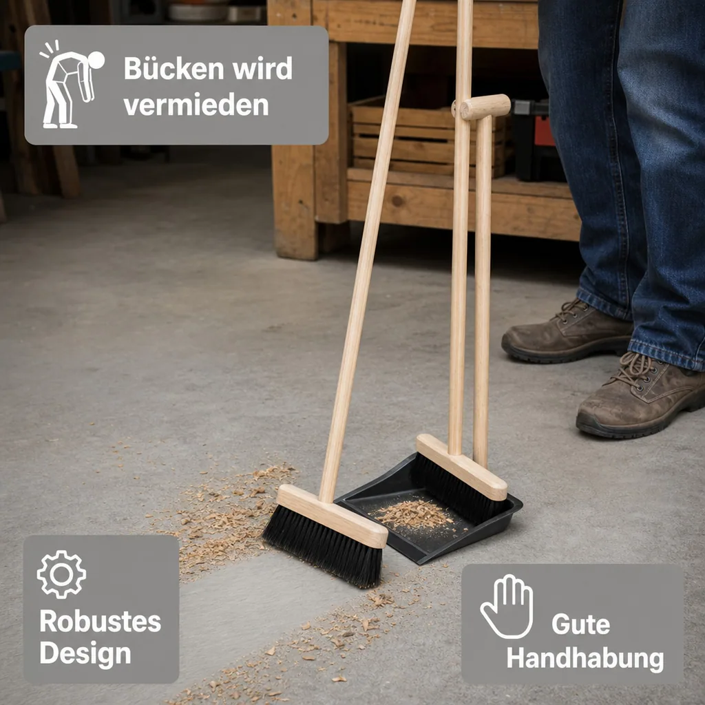 Steh Kehrgarnitur "Faule Grete", Gesamthöhe 107 cm - 970 g