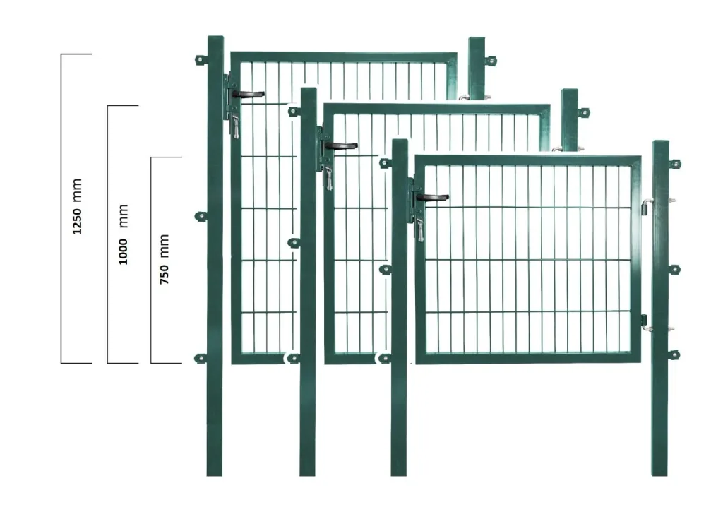 Gartentor für Einstabmatte grün, einflügelig - 100 cm breit - 100 cm hoch