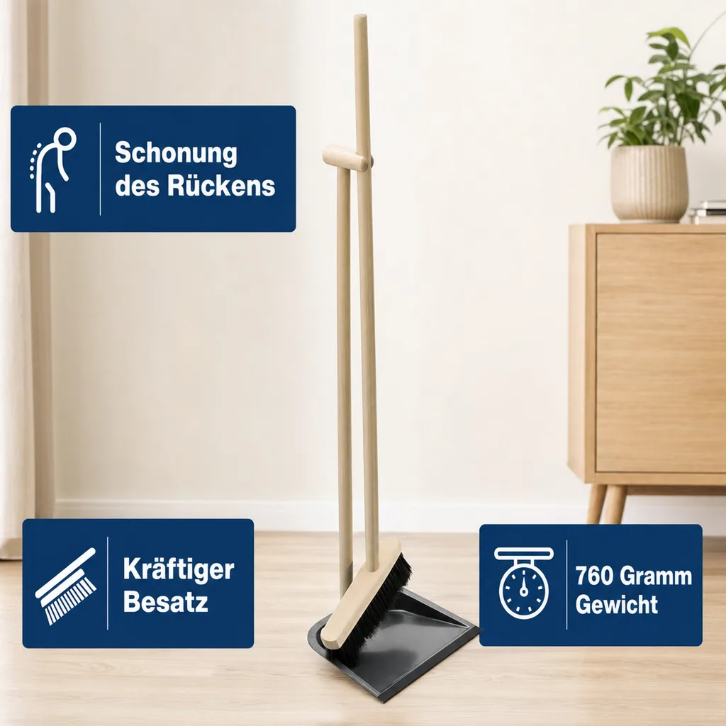 Steh Kehrgarnitur "Faule Grete", Gesamthöhe 97 cm - 760 g