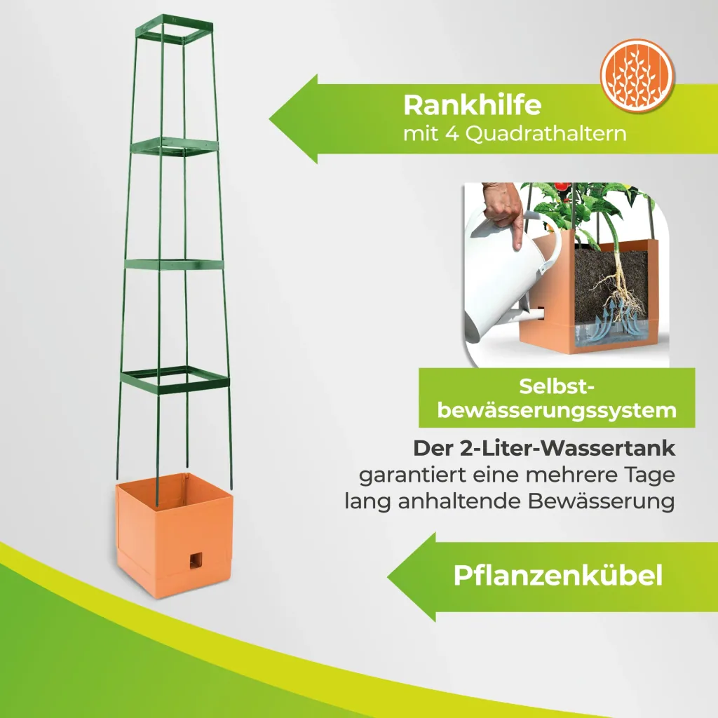 Pflanzturm "Maxitom" mit Rankgitter & Bewässerung