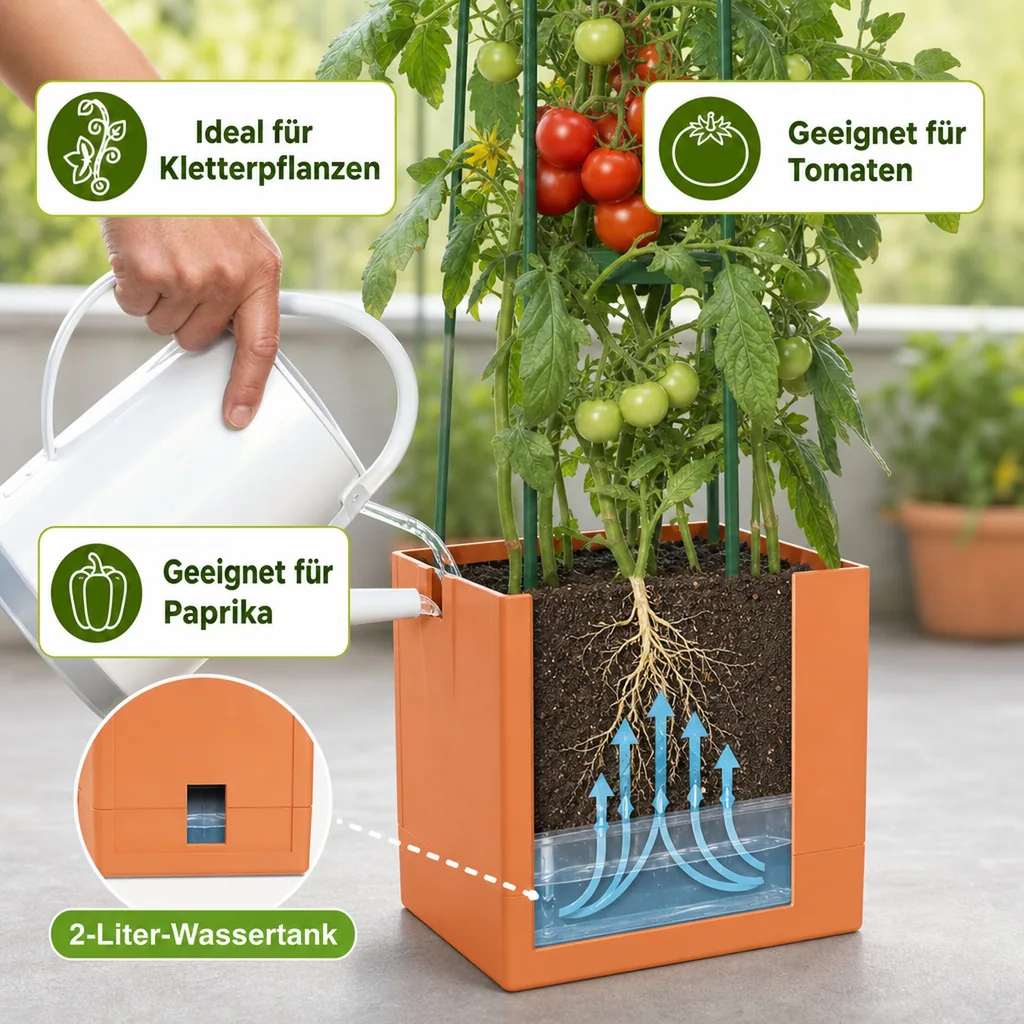 Pflanzturm "Maxitom" mit Rankgitter & Bewässerung