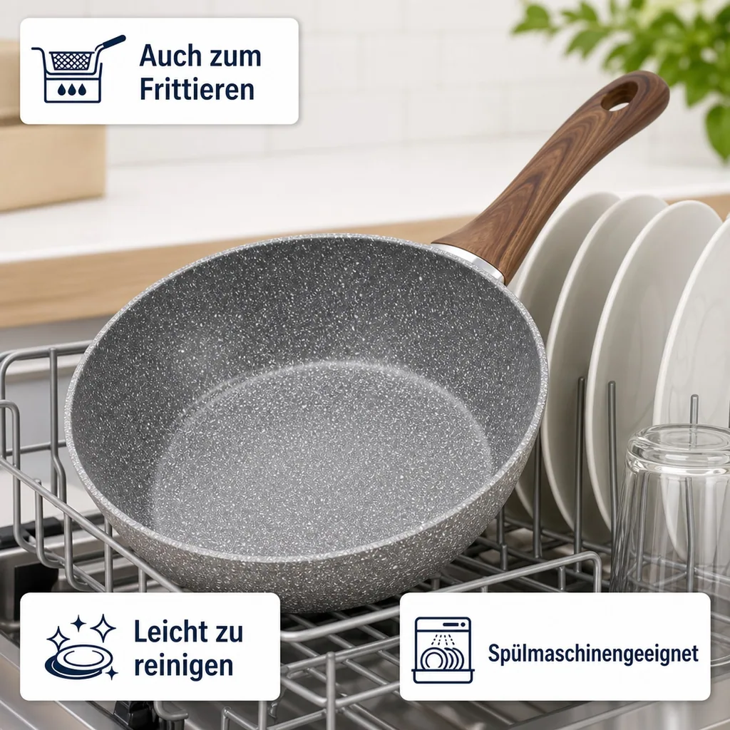 Aluminiumpfanne „Nevada“ tief 24 cm (1 x geschmiedete Jumbo-Aluminiumpfanne)