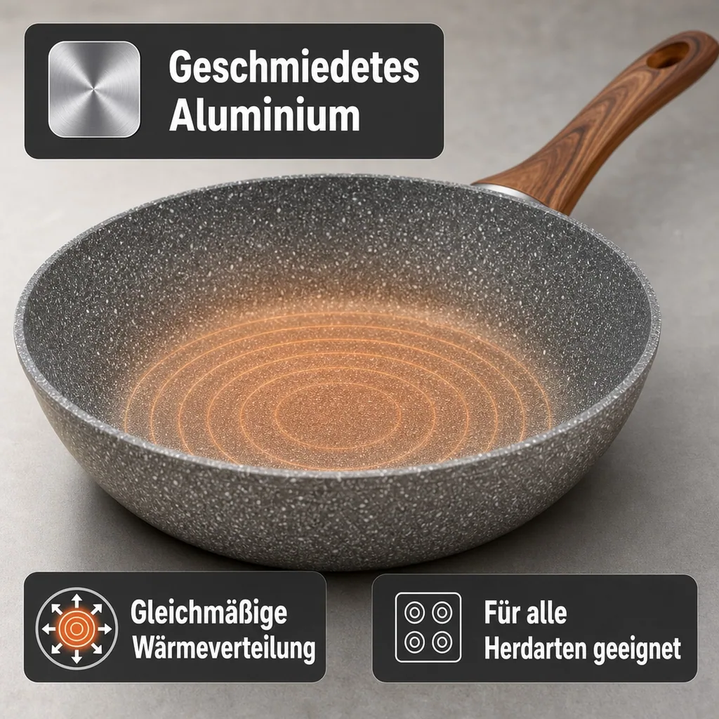 Aluminiumpfanne "Nevada" tief 24 cm (1 x geschmiedete Jumbo-Aluminiumpfanne)