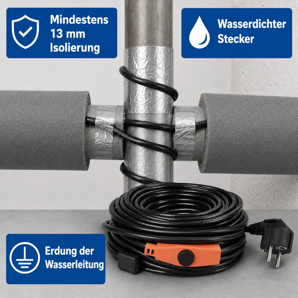 Frostschutz Heizleitung, 2 m, 32 Watt