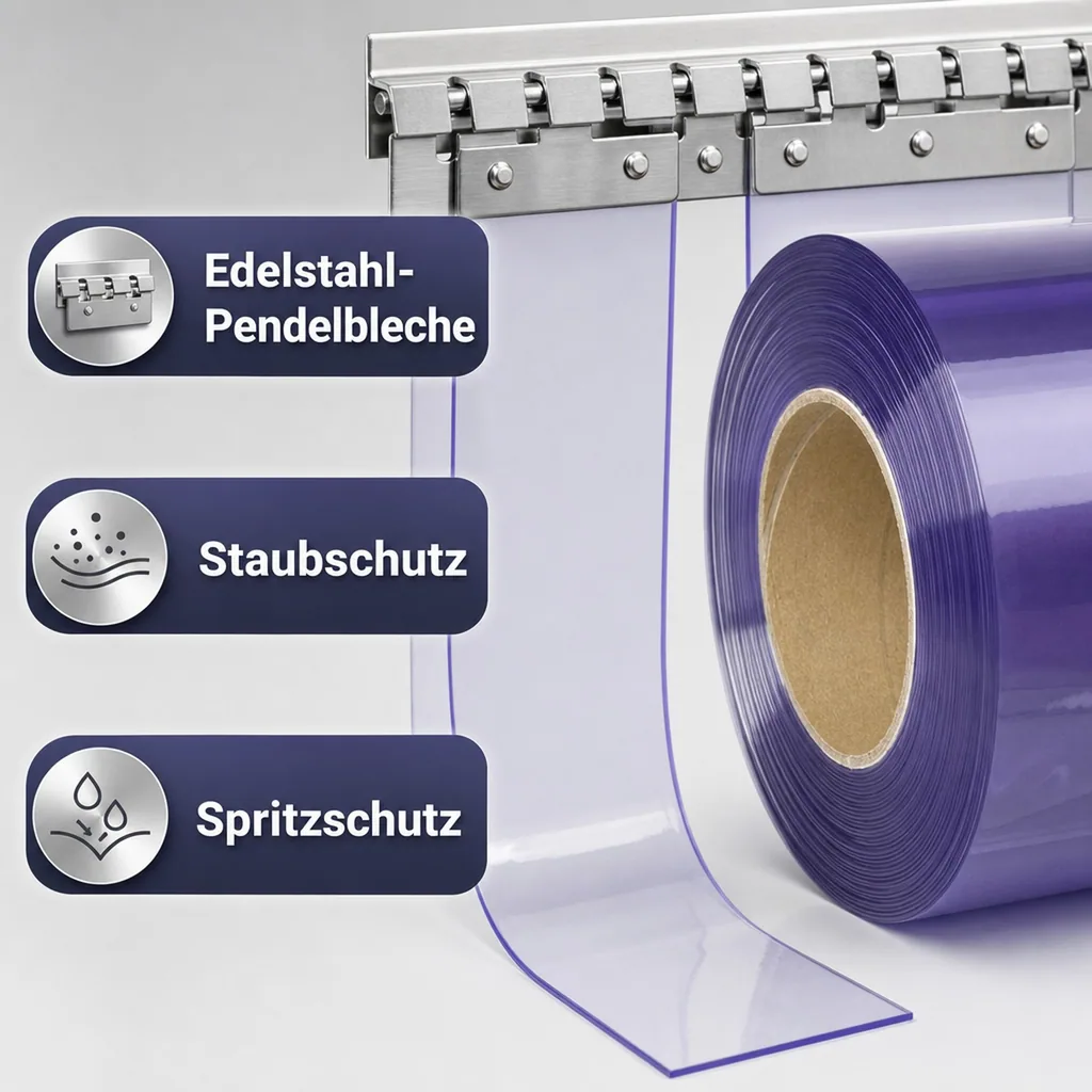PVC-Vorhang 300x3mm, transparent, 25m Rolle