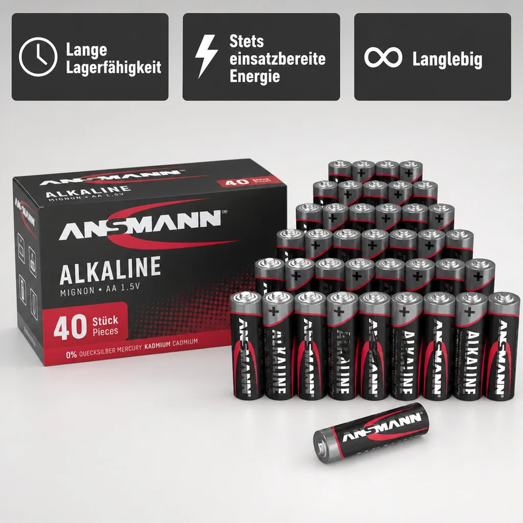 Alkaline Mignon (AA) Batterien - 40 Stück