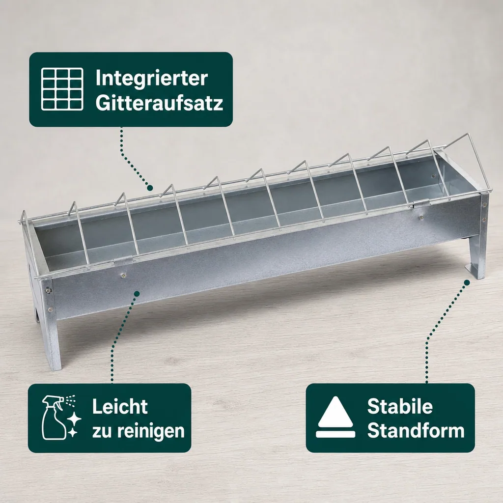 Futtertrog für Hühner, 50 x 10 cm
