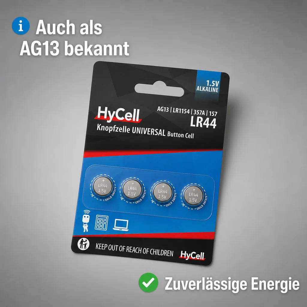 Alkaline Knopfzellen LR44 / LR1154 / AG13