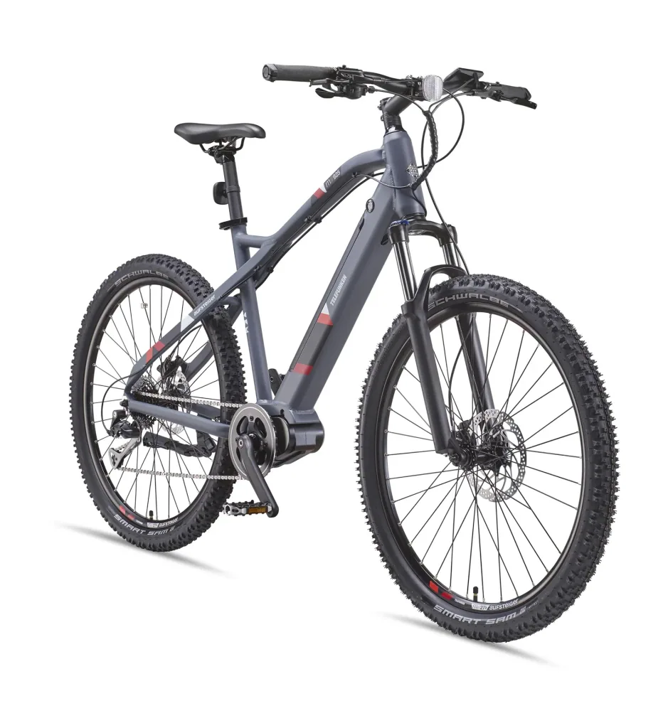 Unisex Alu MTB E-Bike 27,5 Zoll, 8-Gang Kettenschaltung, grau, Aufsteiger M925 Hardtail
