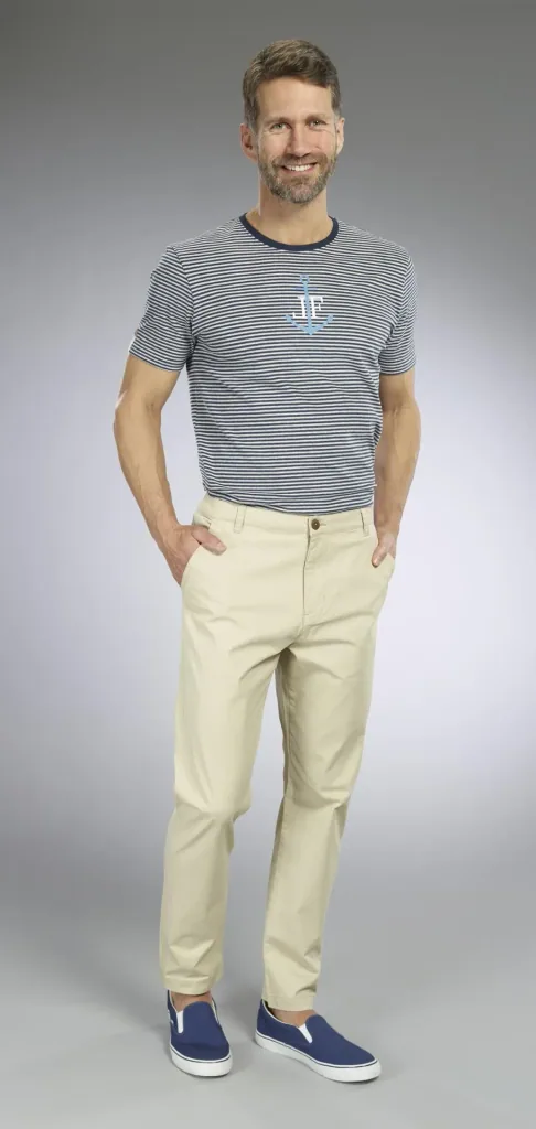 Hose mit Twill, Farbe beige, Gr.54