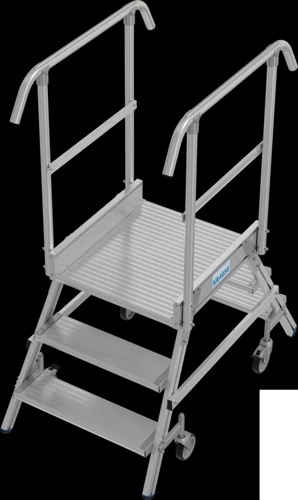 Podestleiter 2 x 3 Alustufen beidseitig Besteigbar