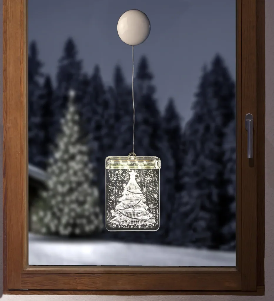 LED Fensterbild Weihnachtsbaum mit Saugnapf