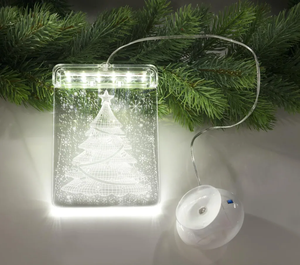 LED Fensterbild Weihnachtsbaum mit Saugnapf