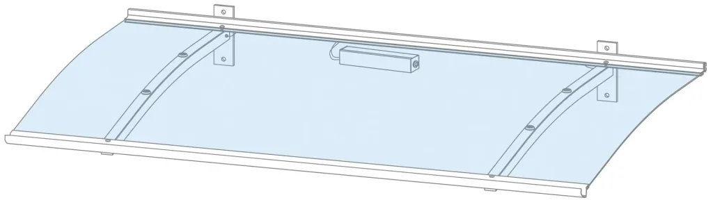 Pultvordach mit LED-Technik, 1500 x 900 x 220 mm, Farbe weiß