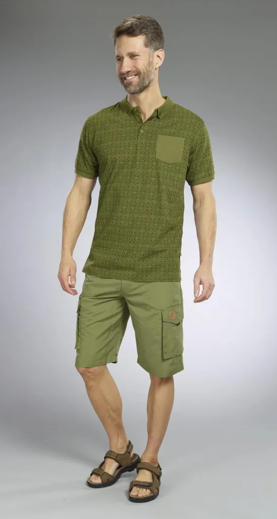 Poloshirt gemustert, Farbe oliv, Gr.M