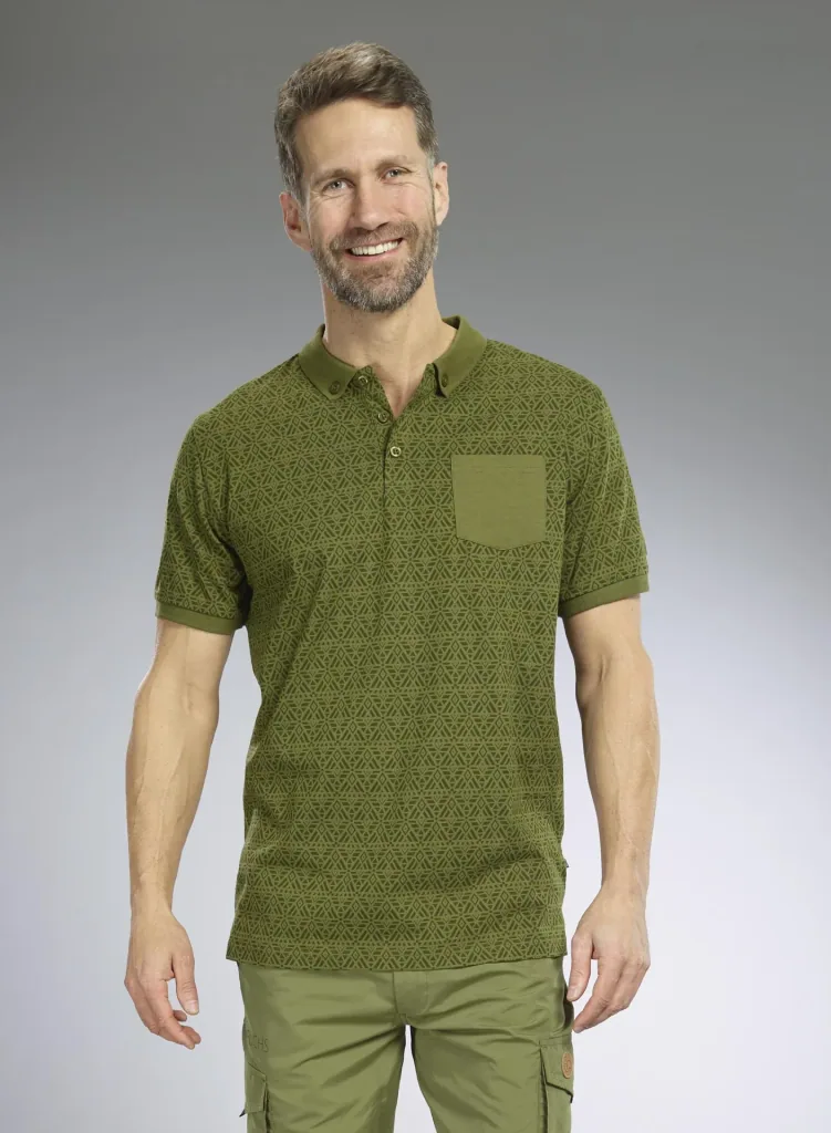 Poloshirt gemustert, Farbe oliv, Gr.M