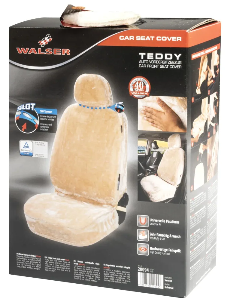 Autositzbezug "Teddy" - Kunstfell - beige