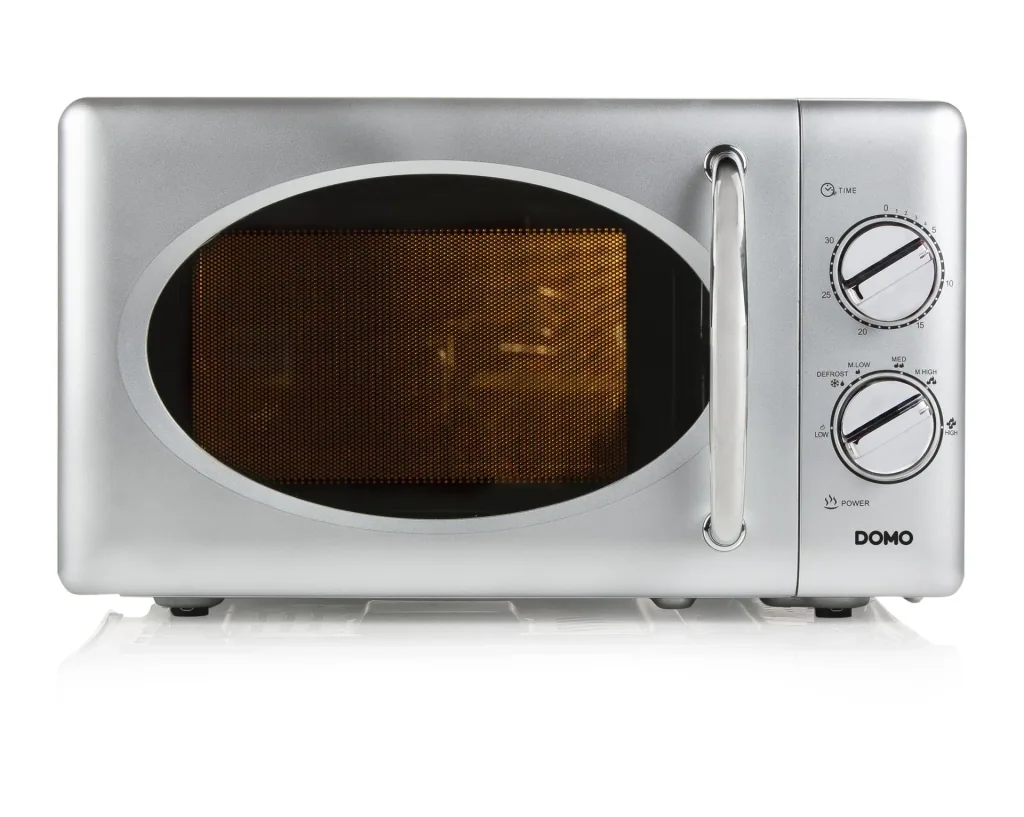 Mikrowelle "DO3020", mit Auftaufunktion und Timer, 20 Liter, 6 Leistungsstufen, Silberfarben, 700 Watt