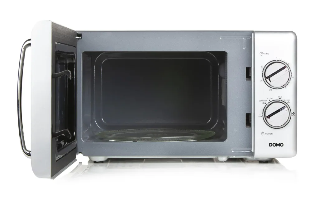 Mikrowelle "DO3020", mit Auftaufunktion und Timer, 20 Liter, 6 Leistungsstufen, Silberfarben, 700 Watt