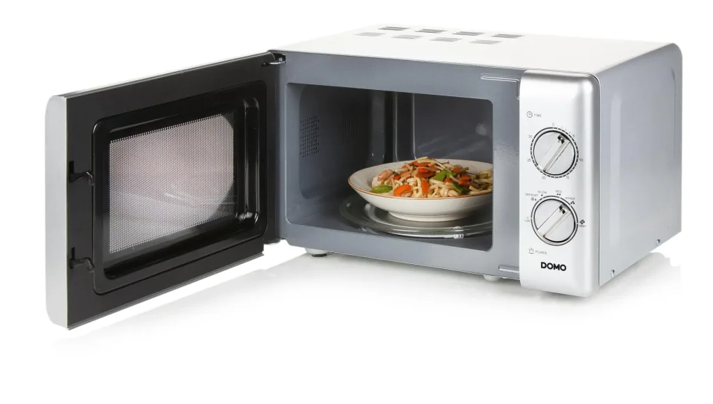 Mikrowelle "DO3020", mit Auftaufunktion und Timer, 20 Liter, 6 Leistungsstufen, Silberfarben, 700 Watt