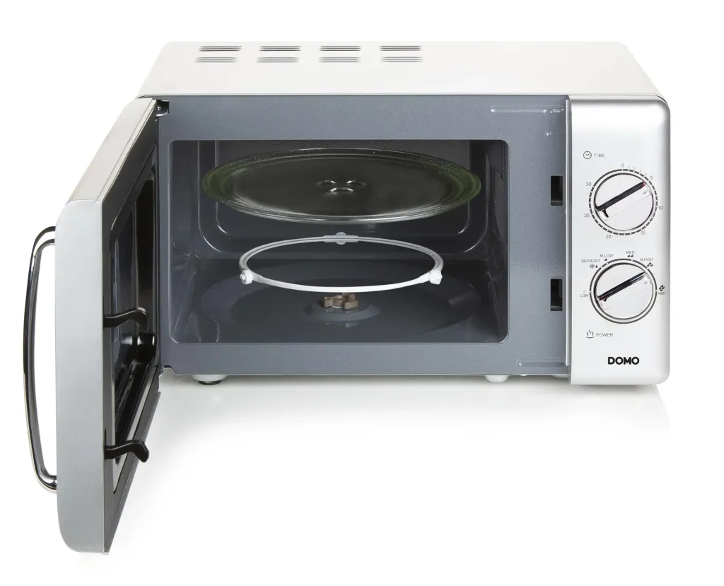 Mikrowelle "DO3020", mit Auftaufunktion und Timer, 20 Liter, 6 Leistungsstufen, Silberfarben, 700 Watt