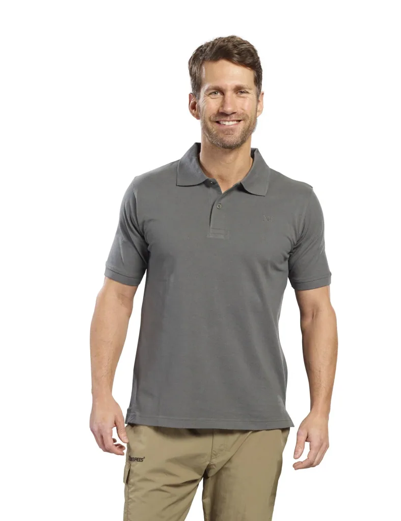 Poloshirt geknöpft, Farbe grau/grün, Gr.3XL