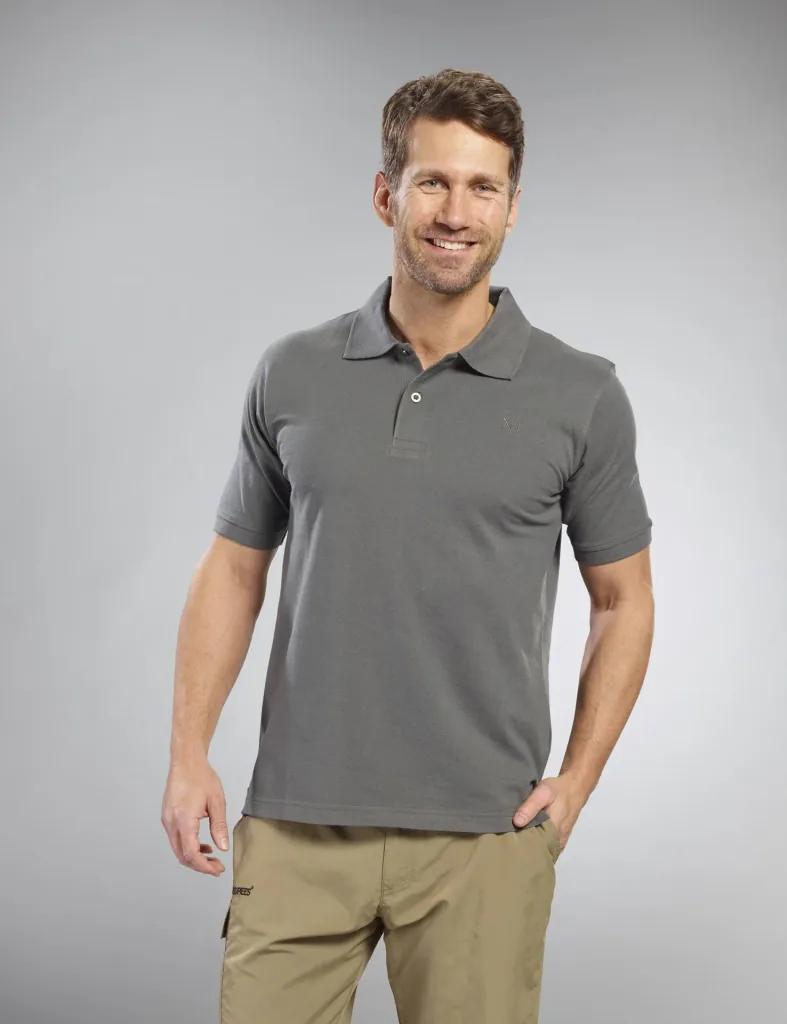 Poloshirt geknöpft, Farbe grau/grün, Gr.3XL