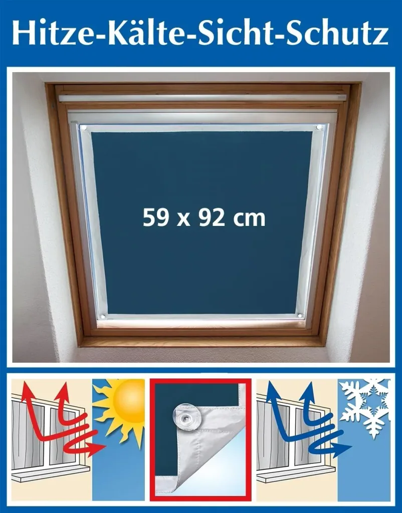 Hitze-Kälte-Sichtschutz für Fenster, mit Saugnäpfen, 47 x 92 cm