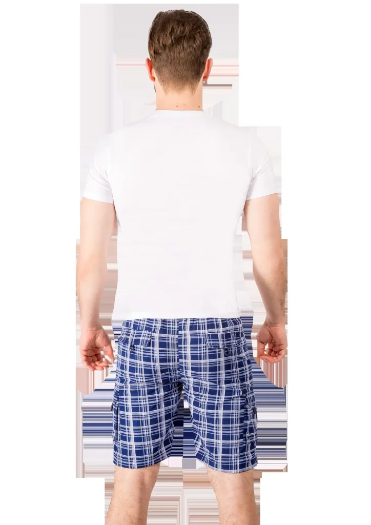 Short mit Cargotasche, Farbe marine/kariert, Gr.XL