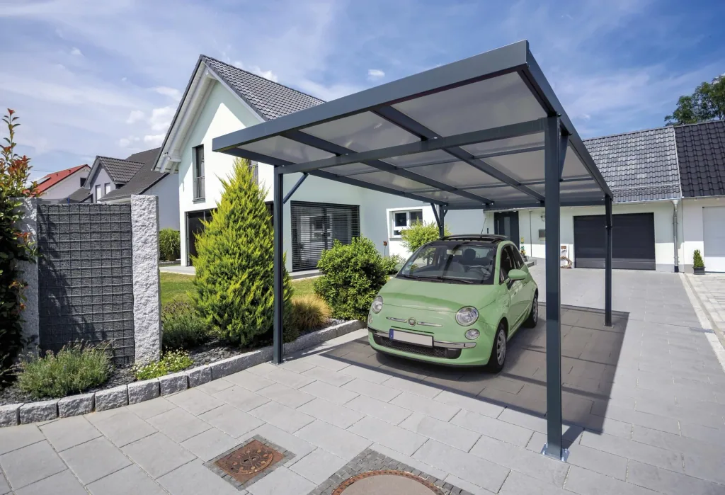 Carport Premium, anthrazit, 3094 x 5620 mm - Polycarbonat Stegplatten 16 mm, bronze